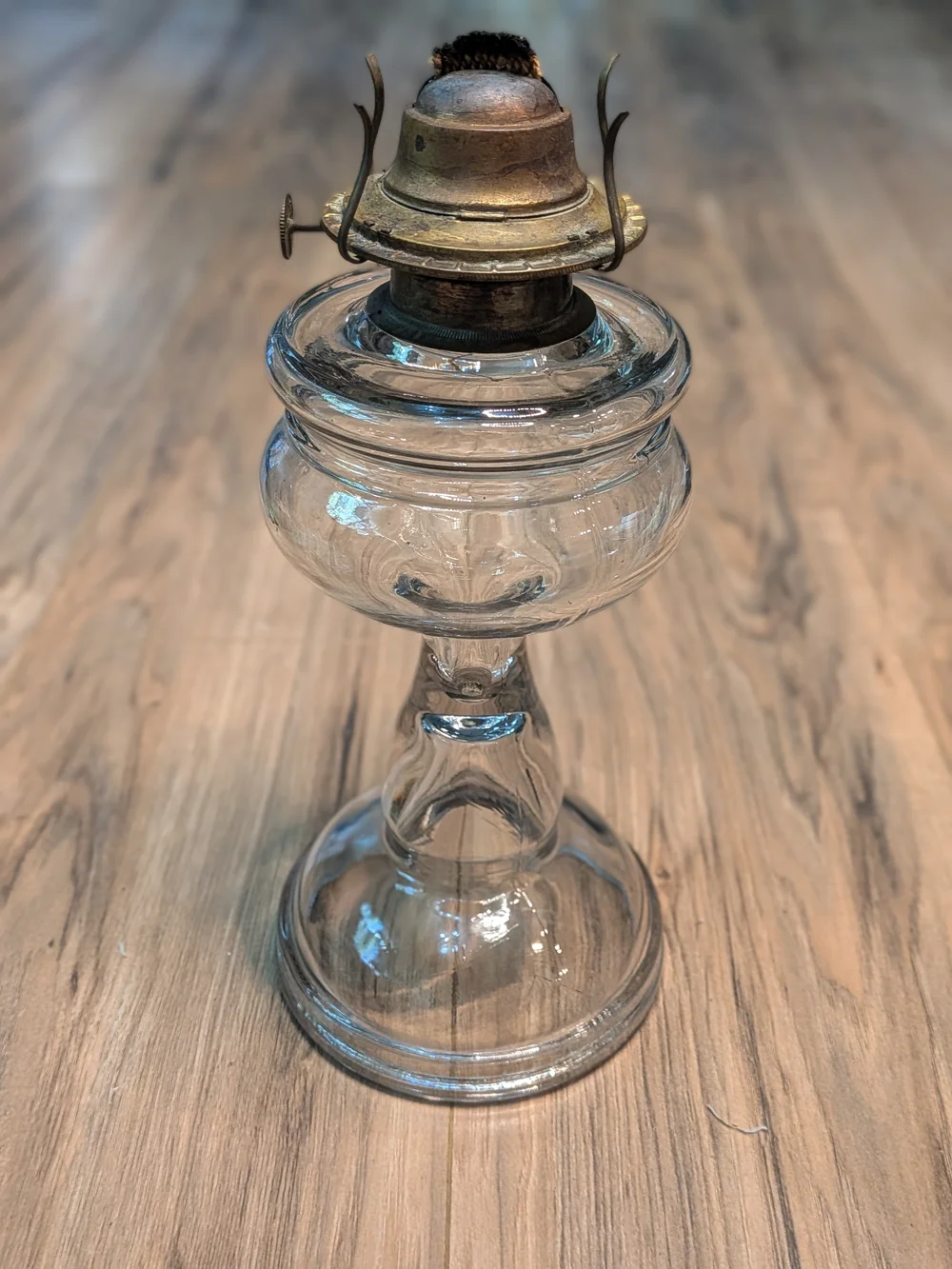 Clear Glass Vintage-Style Oil Lamp - Classic Home Accent